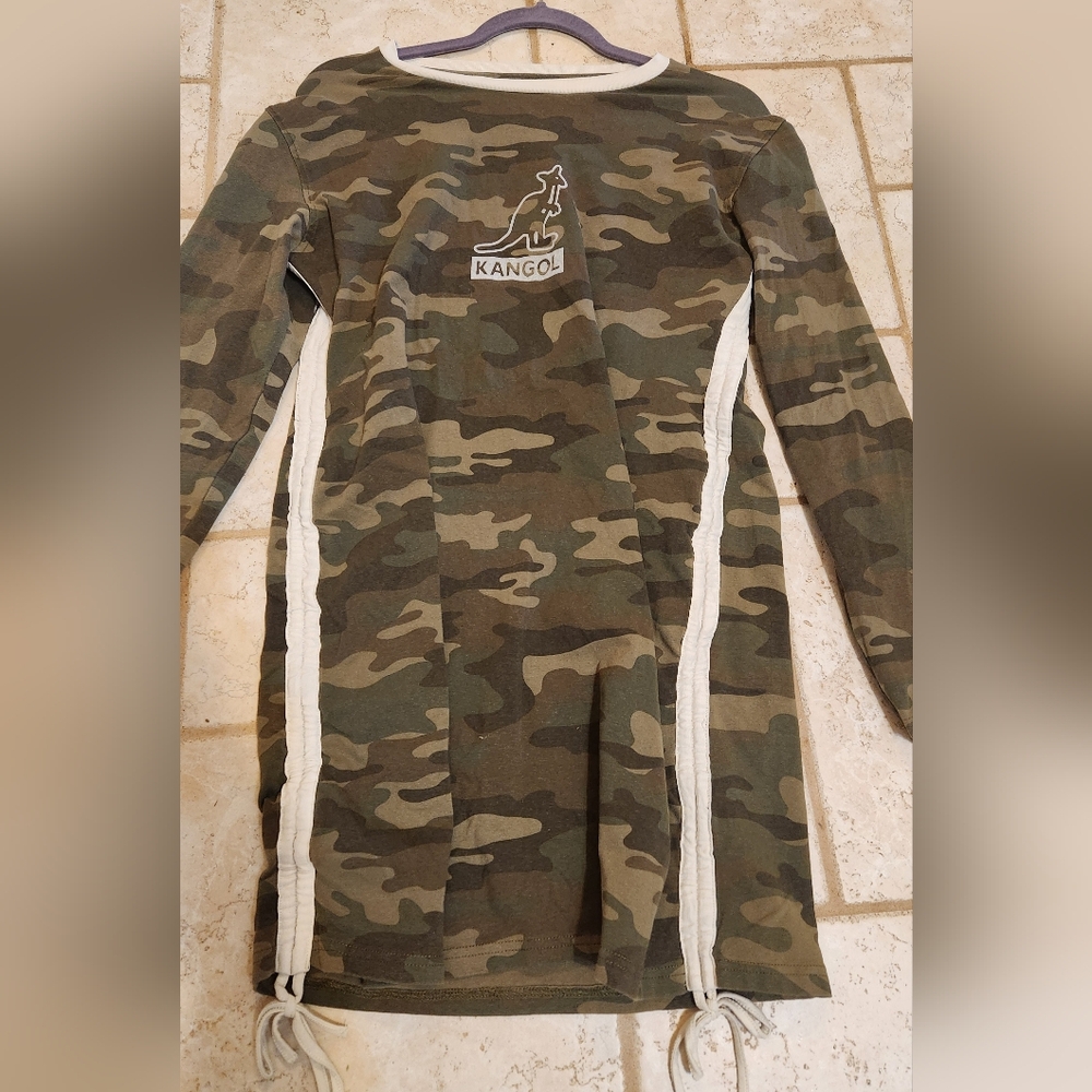 Kangol Green Camo Long Sleeve Dress